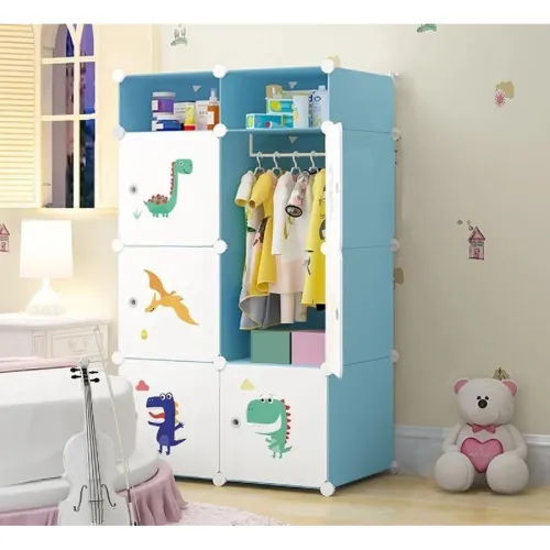 Image of EVRUM 6 Door Kids Plastic Wardrobe