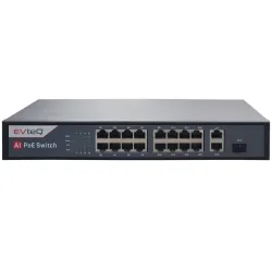 EvteQ POE Switch 16 PoE Giga Ports, 2 Uplink Giga Ports & 1 SFP (EV-16G-2UG-1S)