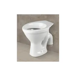 EWC - Premium Grade Ceramics Floor Mounted White Glossy Western Toilet Commode for Bathroom