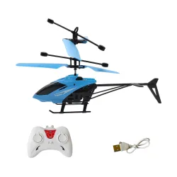 Exceed Helicopter Remote Control and Hand Sensor Charging Helicopter Toys with 3D Light Toys for Boys Kids (Blue)