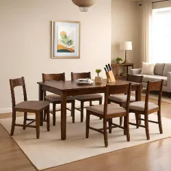 EXCEL HOME 7 Piece Solid Wood Dining Set