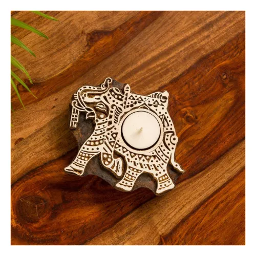 Image of ExclusiveLane Dazzling Elephant Tea-Light Holder