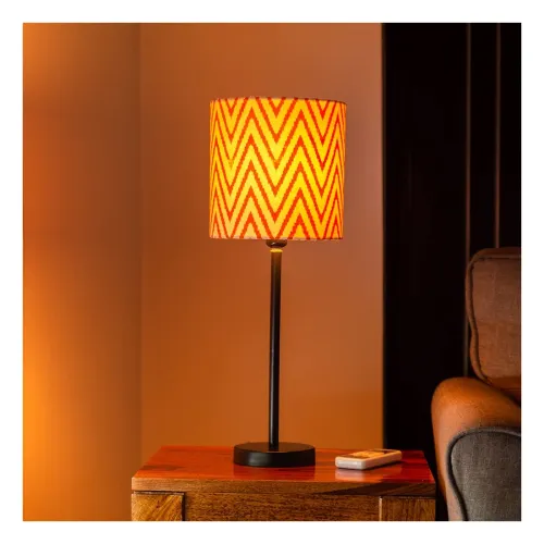Image of ExclusiveLane Oranged Chevrons Iron Table Lamp 18-Inch