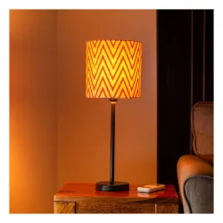 ExclusiveLane 'Oranged Chevrons' Iron Handcrafted Table Lamp for Living Room & Bedroom Bedside Lamp (18 Inch, Without Bulb)