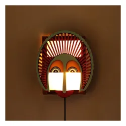 ExclusiveLane Wooden Handpainted Wall Lamp Sheesham Pine 9 Inch