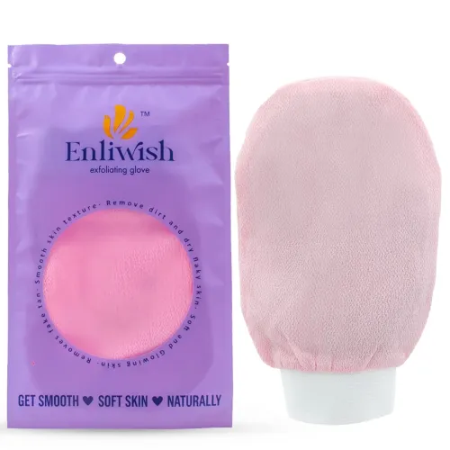 Image of Exfoliating Glove Mitt - Body Scrub for Bath Shower - Exfoliator Glove Visibly Lift Away Dead Skin - Tan Removal 