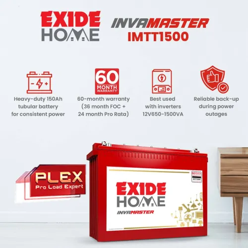 Image of EXIDE IMTT1500 Tubular Inverter Battery (150AH @ C20).