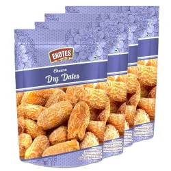 Exotes Peela Chuara 1000 Grams (250 Grams X 4) - Traditional Yellow Dry Dates | Peela Sukha Khajoor Known For Their Natu