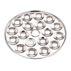 Expresso Stainless Steel Mini Idli Plate, Thick Gauge, 19.4 cm, 1 Piece for Perfectly Steamed 18 Idlis