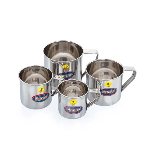 Image of Expresso Stainless Steel Silver Mug Set
