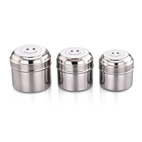 Image of Expresso Stainless Steel Stackable Small /Mini Box Dabba /Container /Storage Box, Capacity-120ml /150ml /180ml, Set of 3