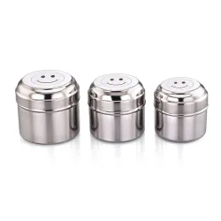 Expresso Stainless Steel Stackable Small /Mini Box Dabba /Container /Storage Box, Capacity-120ml /150ml /180ml, Set of 3