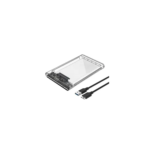 Image of External Portable USB3.0 to SATA Clear Hard Drive Enclosure