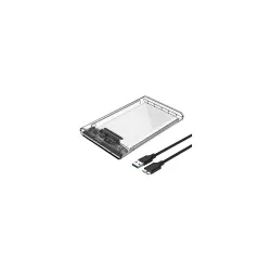 External Portable USB3.0 to SATA Clear Hard Drive Enclosure
