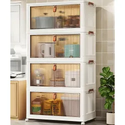 EXVITO 4 Pack Multipurpose Stackable Plastic Cupboard Drawer