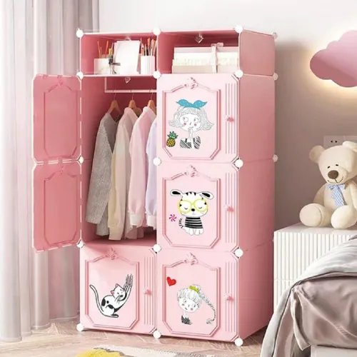 Image of EXVITO 6 Door Kids Plastic Wardrobe for Clothes,