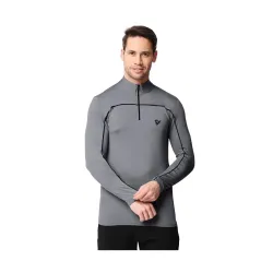 EYEBOGLER Men High Neck Solid Full Sleeve Regular Fit T-Shirt