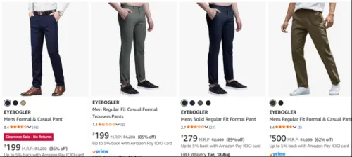 Image of Eyebogler Men's Jeans Starting at ₹199