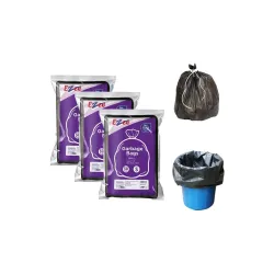 Ezee Flat Garbage Bags Small Black 90 Pcs | 17 X 19 Inch | 30 Pcs x Pack of 3 | Dustbin Trash Bag