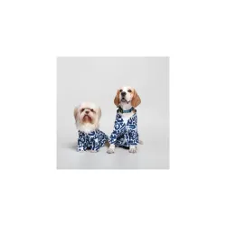 Ezra Polyester Blend Dog Shirt – Abstract Blue, X-Small | Lightweight & Breathable Outfit for Dogs | Stylish & Comfortable Pet Clothing and Outings
