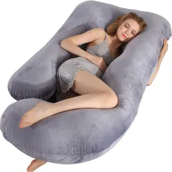 E - Ezra Pregnancy Pillows for Women Sleeping U Shaped Full Body Maternity Pillow with Removable Cover Maternity Support