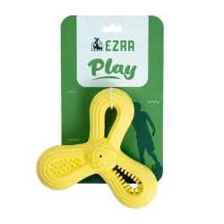 EZRA Yellow Triangle Rubber Dog Chew Toy