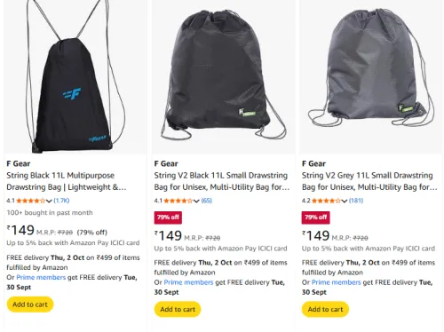 Image of F Gear Backpack at Starting @ ₹149