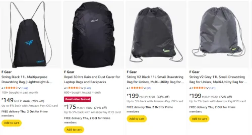 Image of F Gear Bagpack at minimum 70% Discount