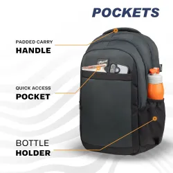F Gear Itachi Grey 31L Backpack |For Travel|School|College|Picnic Outing Backpack|Trendy & Stylish |Best Bags For Everyday Use For Girls Boys Adults Men & Women|Gifting Bag