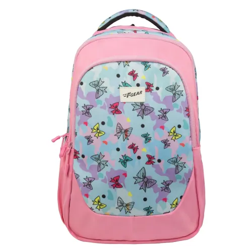 Image of F Gear Panya Light Pink Pale Blue Bows 21L School Backpack