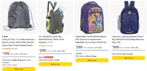 Image of F Gear School Backpack Starting @ ₹199