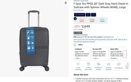Image of F Gear STV(4048) PP02 28'' Suitcase