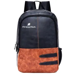 F5 SmartTech 20L Small Faux Leather Water Resistant Anti Theft Laptop Backpack for 16 Inch Laptop / Backpack for Men / W