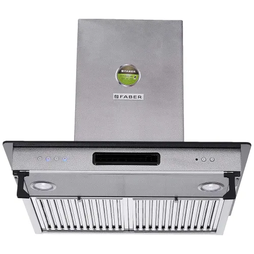 Image of Faber 60cm 1000m³/hr Straight Glass Kitchen Chimney with 2 Baffle Filters