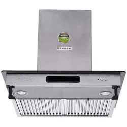 Faber 60 cm 1000 m³/hr Straight Glass Kitchen Chimney (HOOD 3N1 AEROSTATION GLAMOUR FT AS LTW60, 2 Baffle Filters, Antique Silver)