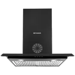 Faber 60cm 3 Way Silent Suction Chimney, 1150 m3/hr (HOOD ARCO 3D PLUS T2S2 BK LTW 60, 2 Triple Layer Baffle Filters, Bl
