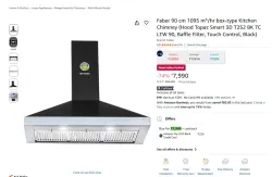 Faber 90 cm 1095 m³/hr box-type Kitchen Chimney