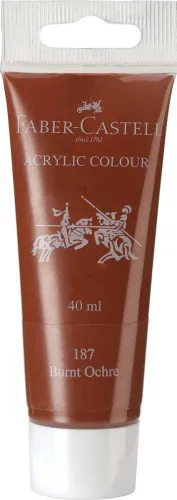 Image of FABER-CASTELL Acrylic 40ml Tube - Burnt Ochre 187 (Set of 1, Transparent)
