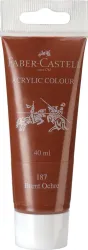 FABER-CASTELL Acrylic 40ml Tube - Burnt Ochre 187 (Set of 1, Transparent)