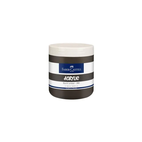 Image of Faber-Castell Creative Studio Acrylic 500ML JAR - Burnt Umber 280