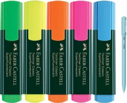 FABER-CASTELL Highlighter Set Of 5 With Xo Pen (Set of 5, Multicolor)