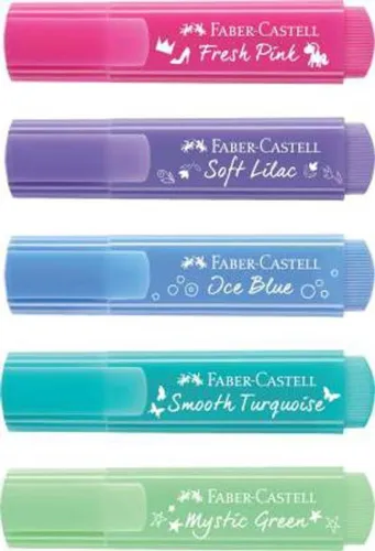 Image of FABER-CASTELL Wallet of Pastel Color Textliner Pastel (Set of 5, Multicolor) (Set of 5, Multicolor)