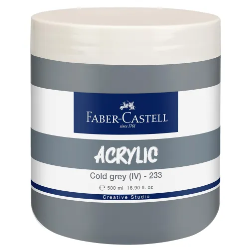 Image of Faber-Castell Creative Studio Acrylic 500ML JAR - Cold Grey IV 233