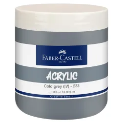 Faber-Castell Creative Studio Acrylic 500ML JAR - Cold Grey IV 233