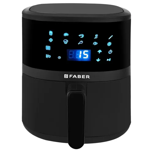 Image of Faber 4Ltr 1300W Digital Air Fryer | Fry, Bake, Roast | 85% Less Oil, 200°C Swirl Heating| 360 Rapid Air Technology |10-