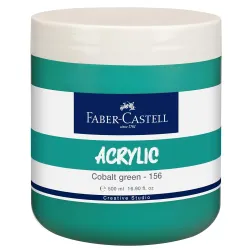Faber-Castell Creative Studio Acrylic 500ML JAR - Cobalt Green 156