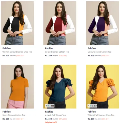 Image of Fabflee Women's Top Starting @ ₹100