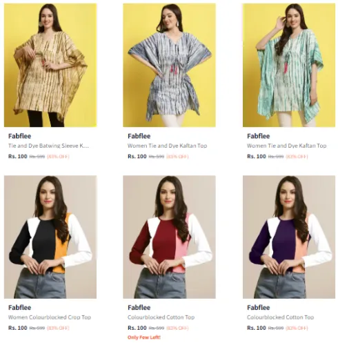 Image of Fabflee Women's Tops Starting @ ₹100
