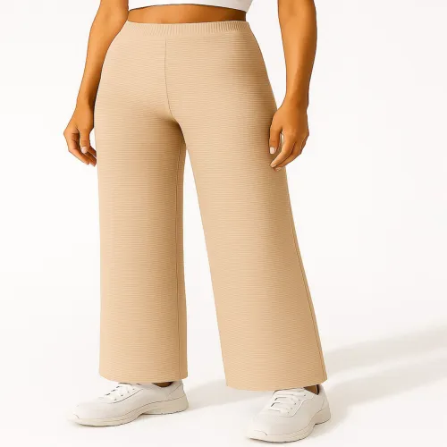 Image of fabflee-women-striped-high-rise-parallel-trousers