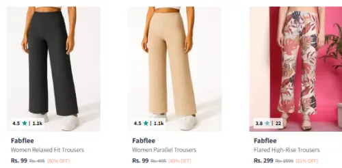 Image of Fabflee Women's Trouser Starting @ ₹99